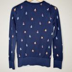Lands' End  XS Sailboat Cardigan Navy Supima Cotton Nautical Preppy Coastal Core Photo 1