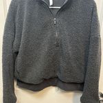 Fabletics Sherpa Dream Polar Fleece Sweater Cropped Pullover 1/2 Zip Size M gray Photo 1