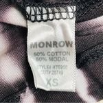 MONROW Cropped Tie Dye Babydoll Tee Short Sleeve Drawstring Gray Size XS New Photo 7