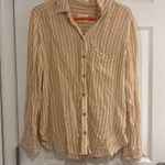 American Eagle  Outfitters Beige Striped Button Down Shirt Photo 0