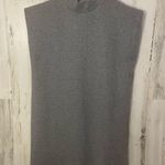 ZARA Mockneck Grey Textured Boxy Sleeveless Mini Dress -Gray Size L NWT Photo 0
