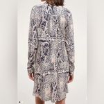 Anthropologie  Tiny V- Neck Long Sleeve Navy, White & Pink Dress Size Small Photo 1