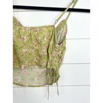 Abound  Green and Pink Floral Ruched Camisole Crop Top Spaghetti Straps Size M Photo 6