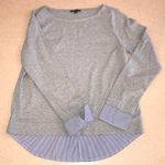 J.Crew Mercantile Gray Long Sleeve Top with Blue Accents Photo 1
