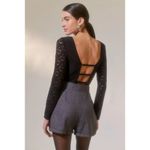 Urban Outfitters  Black Lace Dark Romantic Cutout Bodysuit Photo 1