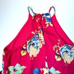 Everly Pink Floral Sundress Mini Women Sz Small Halter Neck Sleeveless Photo 5