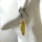 Sterling silver Yellow and green striped earrings Photo 3