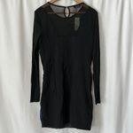 Bebe  NWT Sexy Black/Blue Sequins Mesh Long Sleeve Dress **Size L**🔥🔥 Photo 1