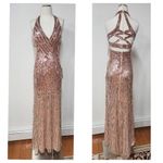 Mac Duggal SLEEVELESS FAUX WRAP SEQUIN EMBELLISHED CUT OUT BACK price$698 Photo 4