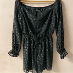 EXPRESS Vintage Y2K Black Polka Dotted Long Sleeve Romper Size S EUC Photo 8