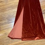 Baltic Born One Shoulder Velvet Maxi Dress Burnt Orange Size Large Side Slit Photo 2
