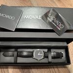 Movado Museum Classic Black and Silver Watch FULL SET. Rare! Sold out Photo 0