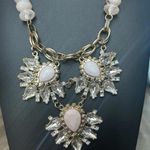Gorgeous Statement Necklace Pink, Bronze, Gemstones. Triple Pendant, Excellent! Pink Photo 3