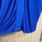 Market & Spruce  Teal and Navy Floral Blouse Photo 4