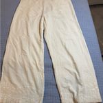 ZARA Cream Embroidered Trousers Photo 0