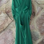 Commense Cowl Neck Satin Back Cross Long Dress size M Green Size M Photo 6