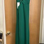 Tobi NWT!  Green Formal Dress with Plunging Neckline and Center Slit - size L Photo 2