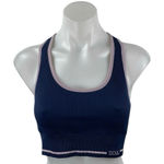 SOUL Women's Blue Pink Ribbed Knit Racerback Yoga Athletic Sports Bra Crop Top L Size L Photo 0