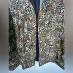 Chico's NWT Chico’s Women’s Size 1 (Medium/Size 8) Silk Open Front Jacket Animal Print Photo 14