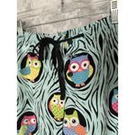 Nick & Nora Nick & Nora Women Pajama Lounge Pants Small Owls Drawstring Button Fly Lace Hem Photo 2