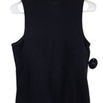 Klassy Network Black Sleeveless Knit Rib Mock Neck Tank Top Brami Shirt Size XL Photo 0