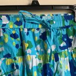 Old Navy Watercolor Floral Cotton Skater Skirt (Sz XL) Blue and Green Floral Photo 3