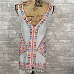 CARAMELA  Aztec Embroidered Tassel Tank Top Photo 3