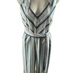 Lela Rose Stripped V Neck Bow Tie Belted Wide Leg Jumpsuit Size 2 Photo 13