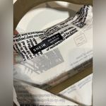 SheIn  Newspaper Mixed Media Paper Collage Styled White Button Up Blouse Size Med Photo 11