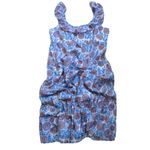 J.Crew NWT Tiered Ruffleneck Midi in Blue Pink Beige Floral Vine Block Print XXL Photo 2