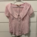 Anthropologie  Maeve Pink Collared Top Photo 2