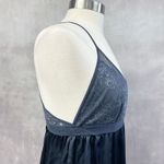 H&M Babydoll Slip Dress Womens Medium Blue Lace Fairycore Whimsigoth Dainty Photo 3