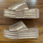 Free People  Shimmering Gold Platform Sandals Photo 0