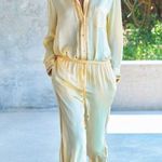 ZARA  EMBROIDERED SATIN EFFECT BLOUSE BUTTON DOWN SHIRT TOP YELLOW SIZE M NEW Photo 3