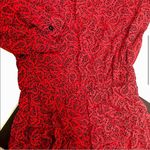 Vintage 80s Elizabeth Adams Western Paisley Red & Black Dress Shoulder Pads sz 8 Multiple Photo 3