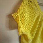 Free People FP Movement Yellow Mesh Top Athletic Tee Ruched Sleeve‎ Medium Photo 3
