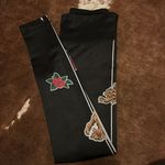 Noli  super soft yoga black workout leggings with tigers butterflies Sz S Photo 4