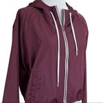 Zine Jaynie Burgundy Crop Windbreaker Jacket Size M Purple Size M Photo 1