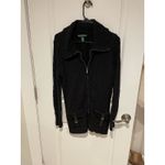 Ralph Lauren Lauren  black zip up cardigan size medium Photo 5