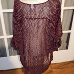 Torrid  Womens Red Black Lips‎ Kisses Sheer Blouse Valentines Day 3 3X Photo 1