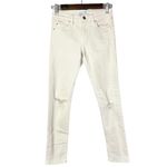 IRO White Distressed Knee Fitte Mid Rise Skinny Jeans 24 $205 Photo 7