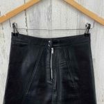ZARA  Skirt Womens XS Black Faux Leather Exposed Zipper Button Closure Lined Photo 5