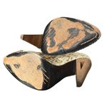 Modern Vintage Chunky High Heels‎ Womens 37.5 Snake Embossed Studs Leather Black Size 7 Photo 8