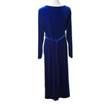 Elegant blue long sleeve maxi dress, size XXL, formal, velour, party, cocktail Photo 4