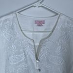 St. Tropez  West White 100% Linen Embroidered L/S Blouse Size 1X EUC #VEG-0305 Photo 1