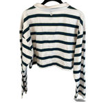 Cotton On Body NWT Navy Verdant‎ Green White Striped LS Cropped Polo Size Medium Blue Photo 1
