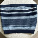 Aerie Navy and White Strapless Crop Knit Tube Top Photo 1
