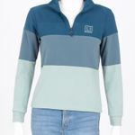 Ivory Ella  Shirt‎ Womens Medium Blue Colorblock Quarter Zip Workout Athleisure Photo 0