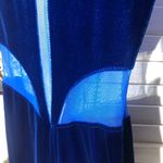Vintage 90s Velvet Mesh Jumpsuit Blue XS Photo 7