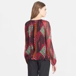 Diane Von Furstenberg  Womens Blouse Sz M Collage‎ Hathaway Ethnic Collection NEW Photo 2